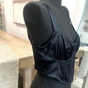 Corset bra top with back zipper detail